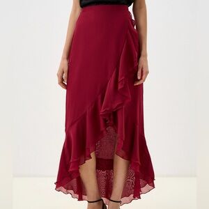 Sunny Choi silk romantic dreamy ruffle maxi skirt